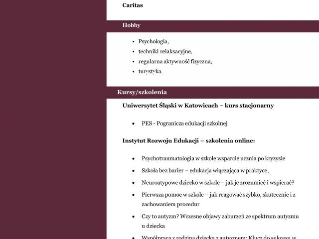 Szukam pracy jako nauczycielka języka polskiego